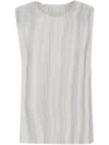 Issey Miyake Pleated Tank Top In Neutrals