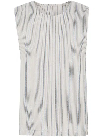 Issey Miyake Pleated Tank Top In Neutrals