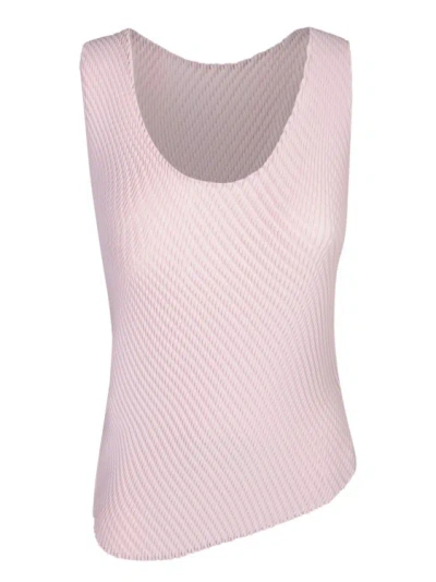 Issey Miyake Pleated Tank Top In Pink