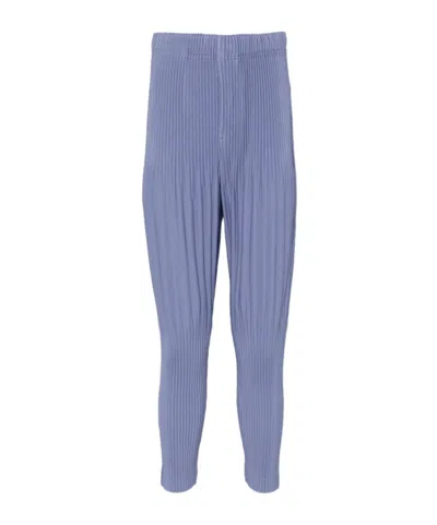 Issey Miyake Pleated Tapared Trousers In Purple