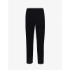 Issey Miyake Ns Black Pleated Belt Loops Tapered Leg Relaxed-fit Knitted Trousers In 15-black