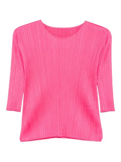 ISSEY MIYAKE PLEATED THREE-QUARTER SLEEVE T-SHIRT