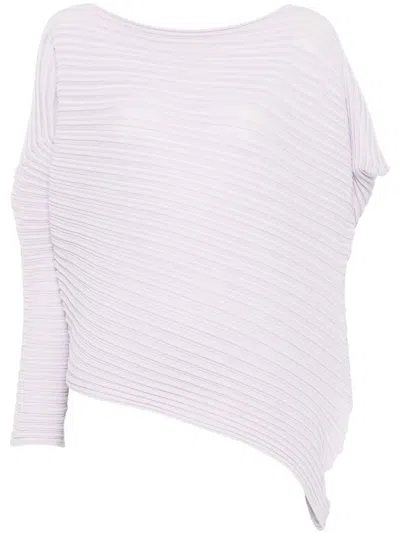 Issey Miyake Purple Pleated Top In Violett
