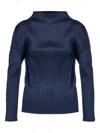 Issey Miyake Pleated Top In Blue