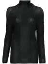 Issey Miyake Pleated Top In Black