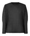 Issey Miyake Pleated Top In Black