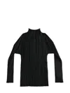 Issey Miyake Long Sleeve Turtleneck In Black