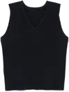 Issey Miyake Basics Pleated Vest In Blue