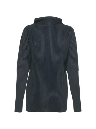 Pre-owned Issey Miyake Pleated Top In Blue