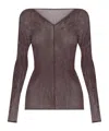Issey Miyake Brown January Chiffon Twist 1 Top In Brown