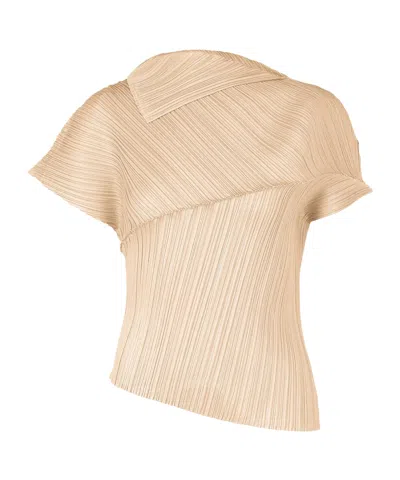 Issey Miyake Pleated Top In Brown