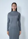 Issey Miyake Pleated Top In Gray