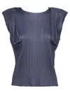 ISSEY MIYAKE PLEATED TOP IN GREY-BLUE