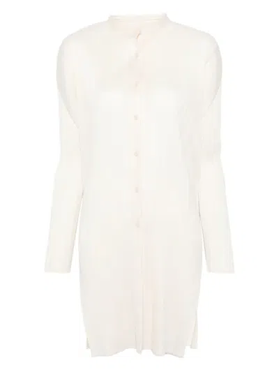 Issey Miyake Pleated Top In White