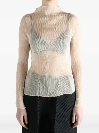 Issey Miyake Chiffon Twist 1 Top In Multi