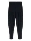 Issey Miyake Navy Blue Polyester Pant In Black