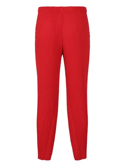 Issey Miyake Pleated Trousers In Red