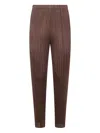 Issey Miyake Pleated Trousers In Brown