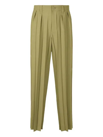 Issey Miyake Pleated Trousers In Green