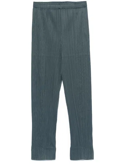 Issey Miyake Pleated Trousers In Blue