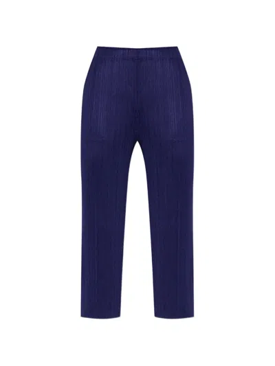 Issey Miyake Pleated Trousers In Blue