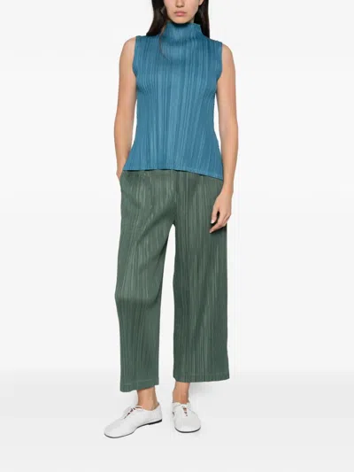 Issey Miyake Pleated Trousers In Blue