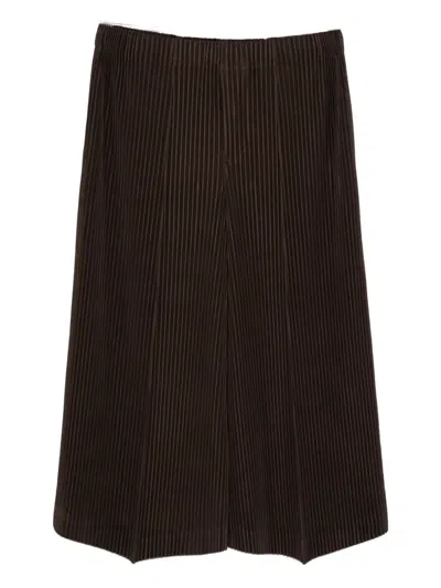Issey Miyake Pleated Trousers In Brown
