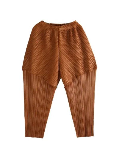 Issey Miyake Pleated Trousers In Brown