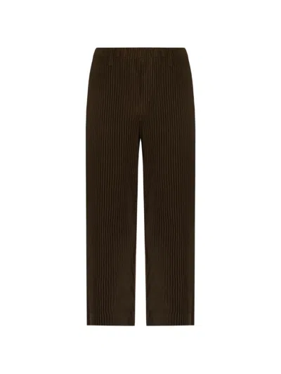 Issey Miyake March Pleated Texture Tuxedo Palazzo Pants In Black
