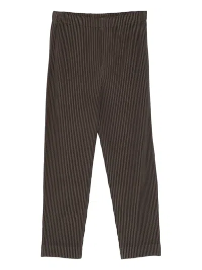 Issey Miyake Pleated Trousers In Brown