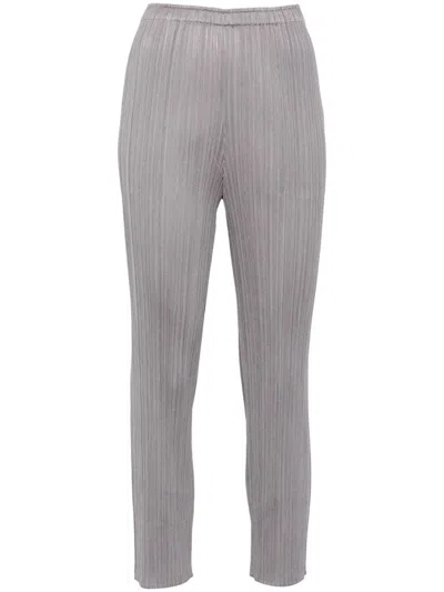 Issey Miyake Gray Pleated Trousers In Grey