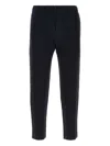 Issey Miyake Textured Cropped Trousers In Polyester In Black