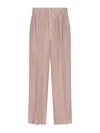 Issey Miyake High-waisted Pleated Trousers With Straight Leg Silhouette In Nude & Neutrals