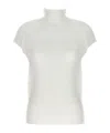 Issey Miyake Wooly Pleated High-neck Top In White