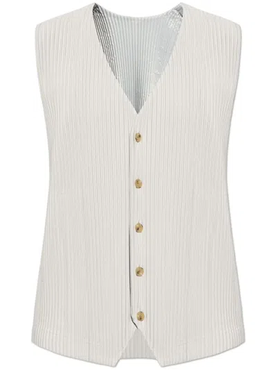 Issey Miyake Tailored Pleats 1 Vest In Grey