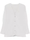 Issey Miyake Ribbed Texture V-neck Cardigan Pockets In Grey