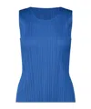 Issey Miyake Pleated Vest In Blue