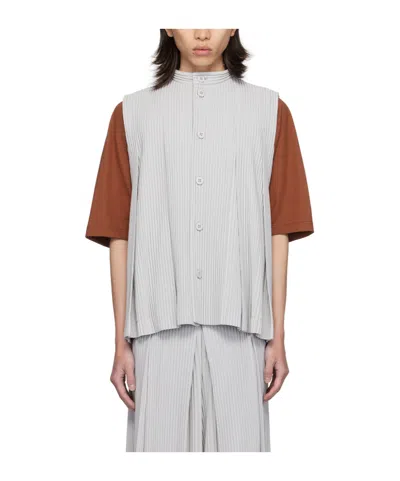 Issey Miyake Gray Tucked Vest In 11-light Gray