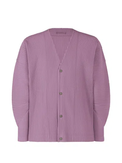 Issey Miyake Pleated V-neck Shirt In Purple