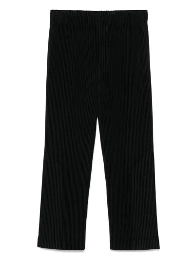 Issey Miyake Pleated Wide-leg Trousers In Black