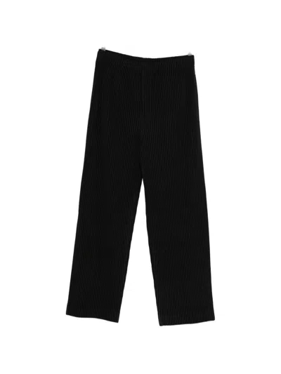 Issey Miyake Pleated Wide-leg Trousers In Black