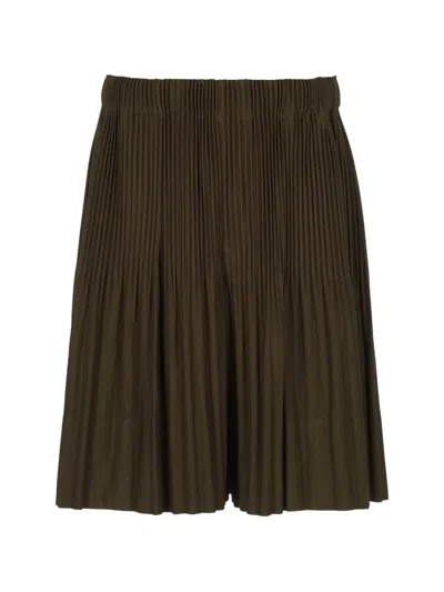 Issey Miyake Pleated Wide-leg Shorts In Brown