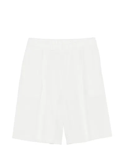 Issey Miyake Pleated Wide-leg Shorts In White
