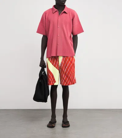 Issey Miyake Pleated Windswept Print Shorts