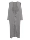 Issey Miyake Open-front Pleated Coat In Gray