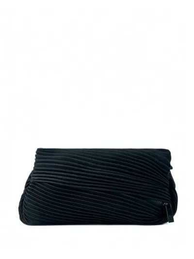 Issey Miyake Pleated Zip Belt Bag In Blue