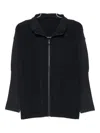 Issey Miyake Homme Plisse'  Men Pleated Zipped Shirt In Blue