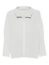 Issey Miyake Ribbed Texture Longline Zippered Shirt In Gray