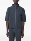 Issey Miyake Pleated Zip-front Vest In Gray