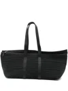 Issey Miyake Pleated Zip Tote Bag In Black